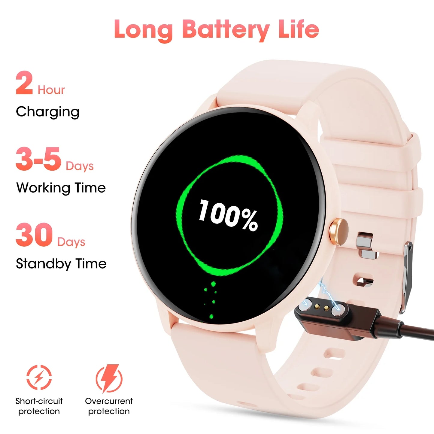 CARKIRA 1.39’ Women'S Smartwatch with Fitness Tracker, Answer/Call/100+ Sport Modes, Fitness Watch Fits for Android & Iphone Devices (Pink)